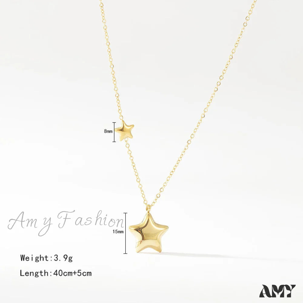 Five-Pointed Star Stainless Steel Clavicle Necklace