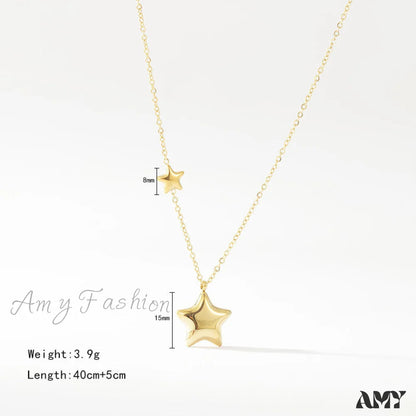 Five-Pointed Star Stainless Steel Clavicle Necklace