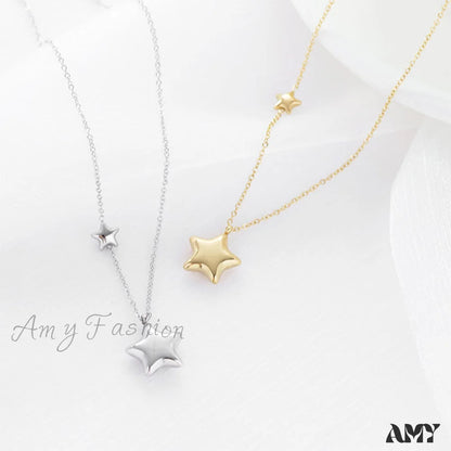 Five-Pointed Star Stainless Steel Clavicle Necklace