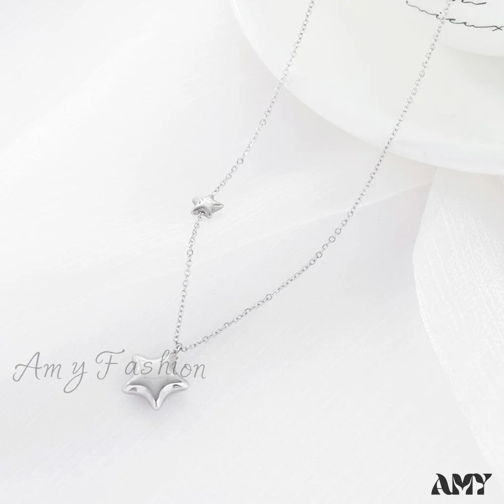 Five-Pointed Star Stainless Steel Clavicle Necklace