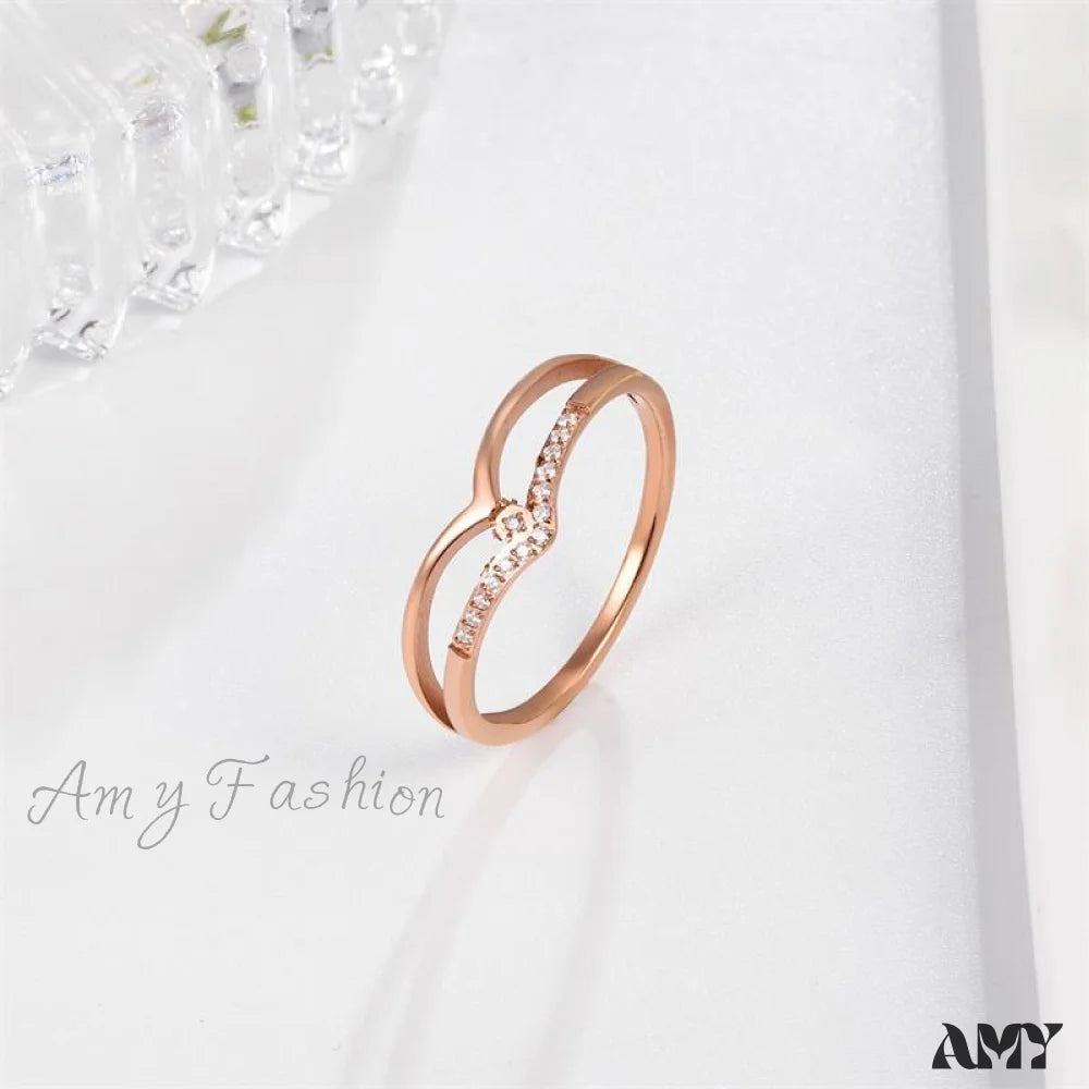 Fox Eye Charmful Creative Personalized Rings Rose Gold / 8