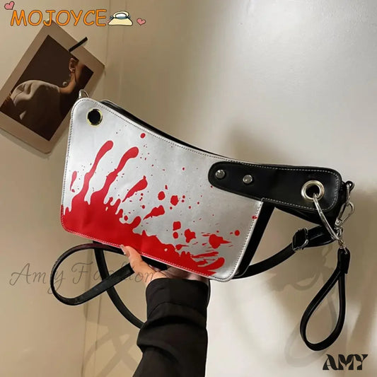 Gothic Unique Pu Bag Clutch Leather Knife Design Shaped Halloween