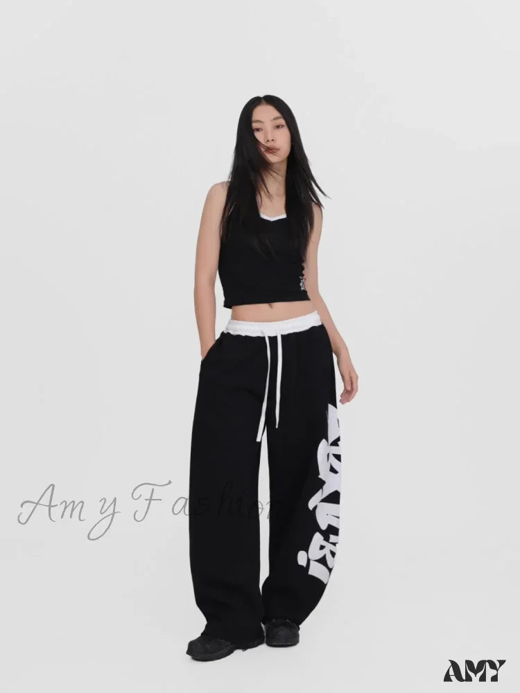 Halloween Dance Graffiti Street Pants Black