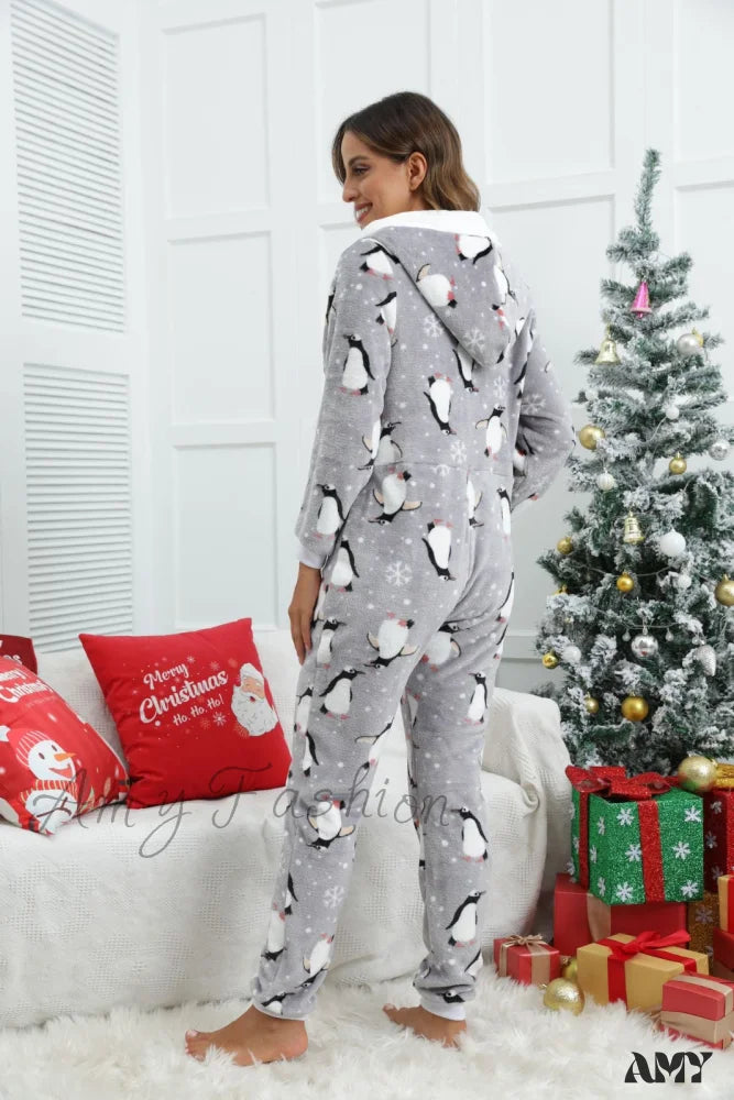 Halloween Flannel One-Piece Pajama Homewear Suit