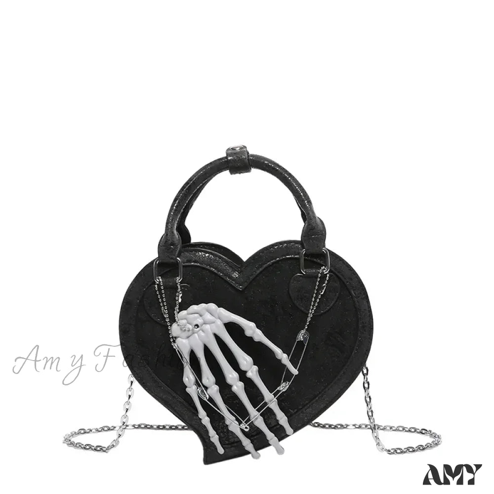 Hand Party Or Bag Evening Trick Treat Spooky Halloween Evil Sling Gothic Black / (20Cm