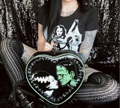 Heart Bag Punk Fashion Mini Gothic Rock Crossbody Y2K Grunge