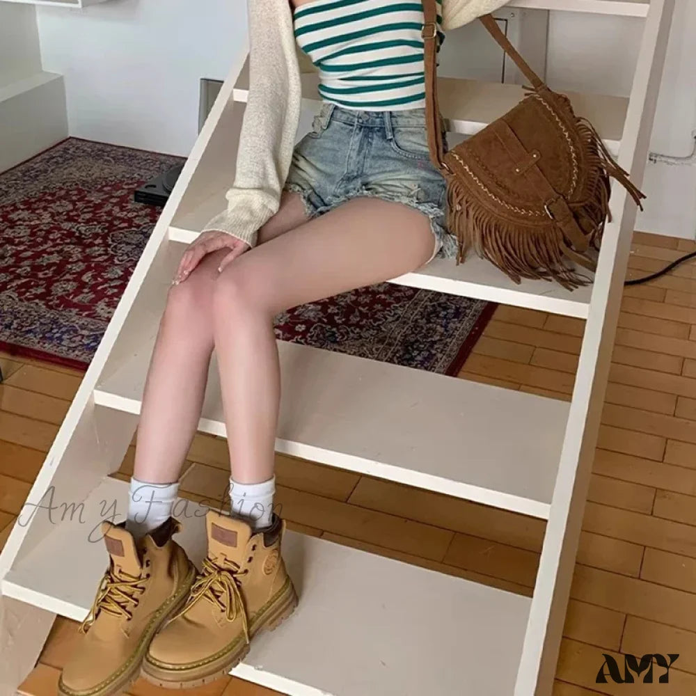 High Vintage Gothic Beach Mini Fashion Wide Elegant Y2K Short