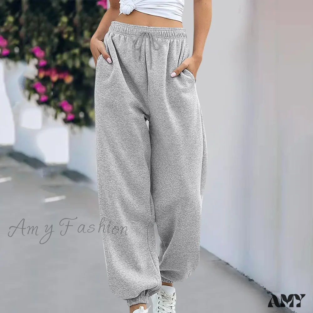 High Waist Ankle Tied Thick Long Autumn New Baggy Fashion Trouser