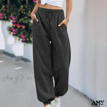 High Waist Ankle Tied Thick Long Autumn New Baggy Fashion Trouser