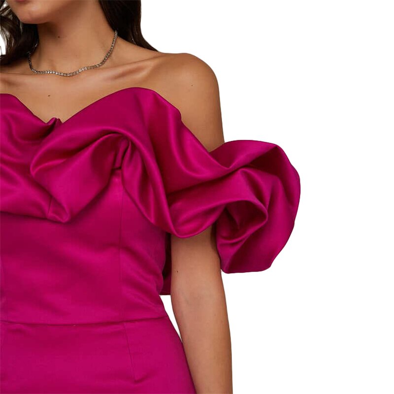 2024 Bodycon Solid Color Ruffled Off-shoulder Dress