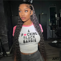 Hottie Fashion Patchwork Letter Print Pullover High Stretch Skinny O Neck Crop Top