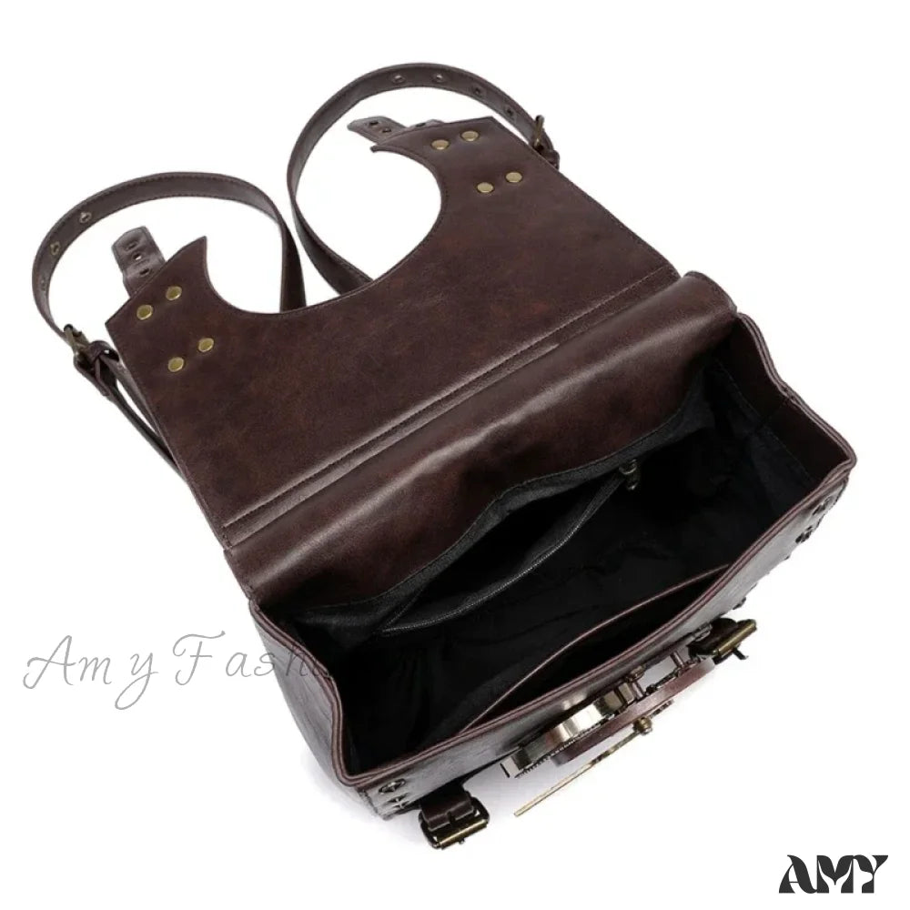 Industrial Bag Steampunk Briefcase Retro Satchel Gothic Vintage Medieval Women Leather