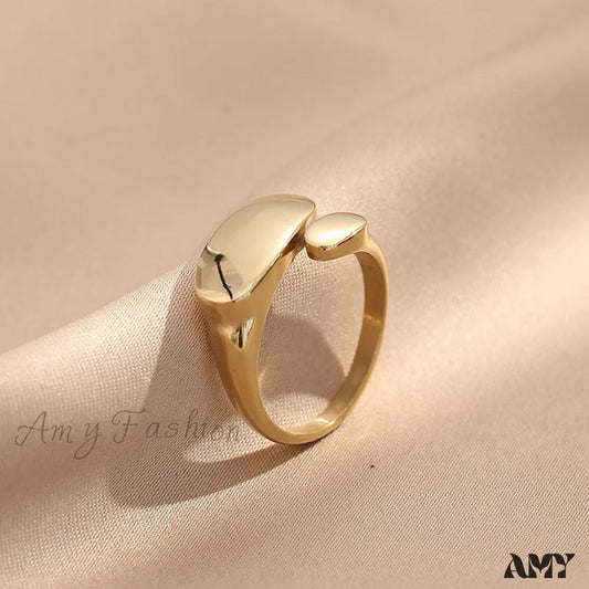 Ins Fashion Minimalist Style Irregular Open Rings Gold / 7