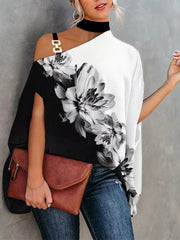 Summer Halter Doll Sleeve Print Shirt Women's Shirt