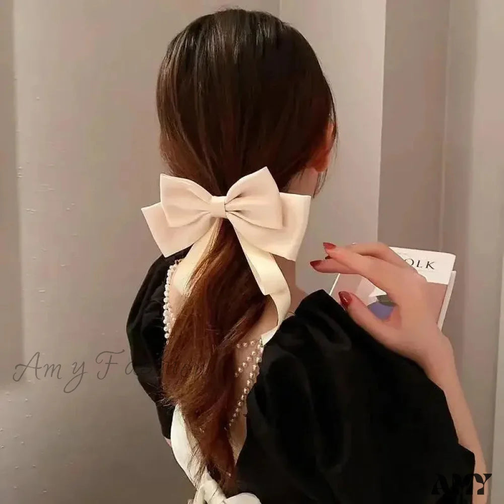 Korean Fashion Sweet Ribbon Princess Christmas Hair Accessory Beige