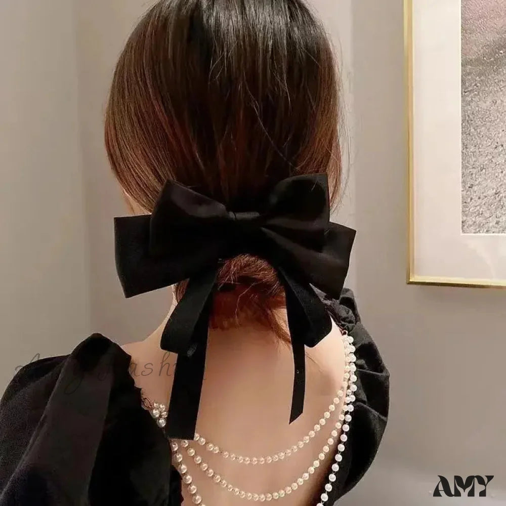 Korean Fashion Sweet Ribbon Princess Christmas Hair Accessory Black