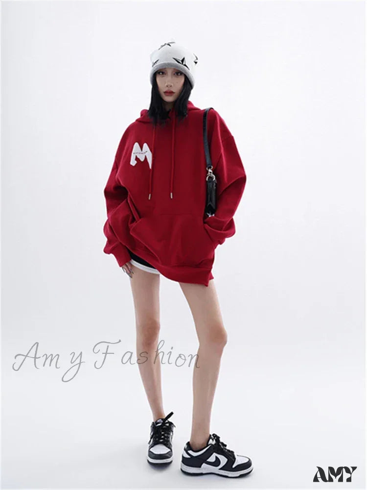 Korean Long Sleeve Hooded Niche Design Loose Casual Hoodie