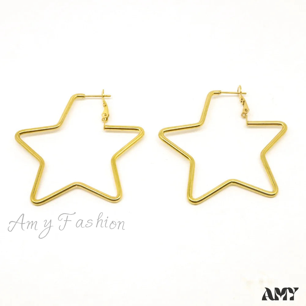 Korean Style Five-Pointed Star Delicate Hoop