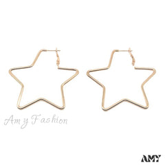 Korean Style Five-Pointed Star Delicate Hoop Rose Gold 2Mmx50Mm