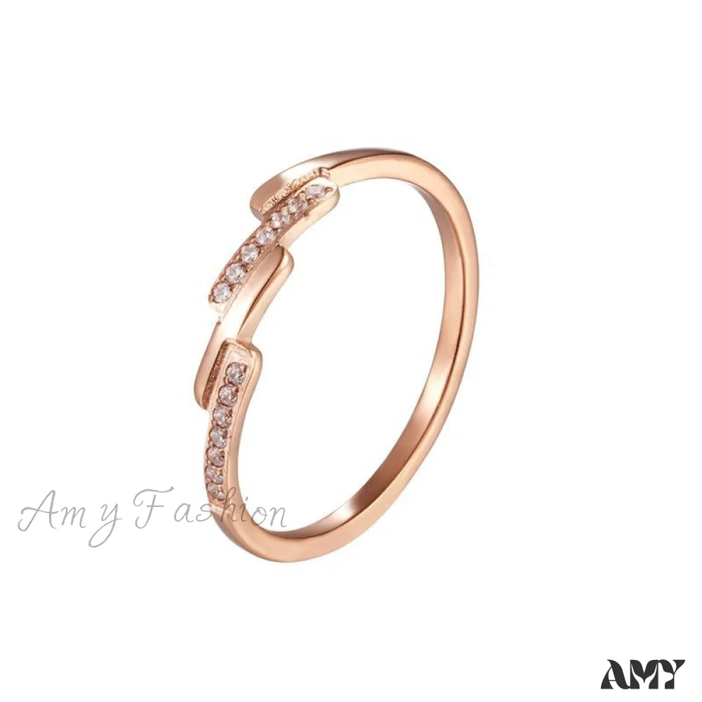 Korean Style Titanium Steel Diamond Ring