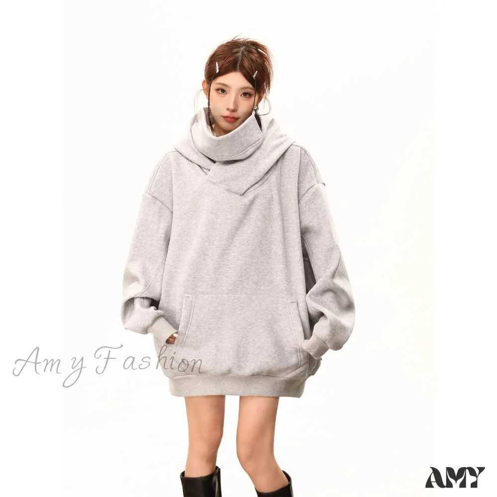 Korean Y2K Chic Loose Streetwear Oversized Harajuku Warm Hoodie