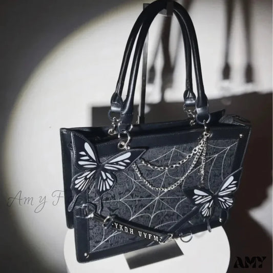 Labyrinth Diy Lolita Butterfly Spider Y2K Chain Bag Transparent Web Gothic