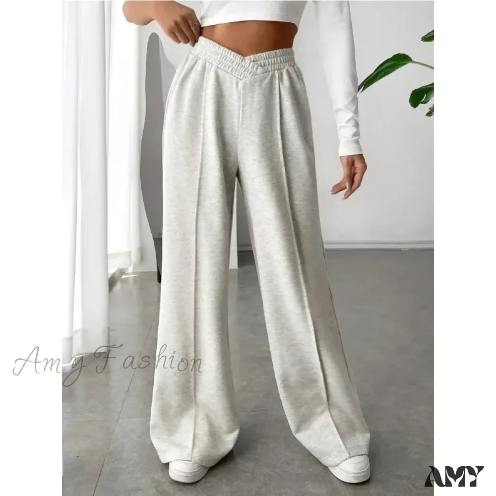 Large High-Waisted Wide Leg Fashionable Versatile Casual Pants