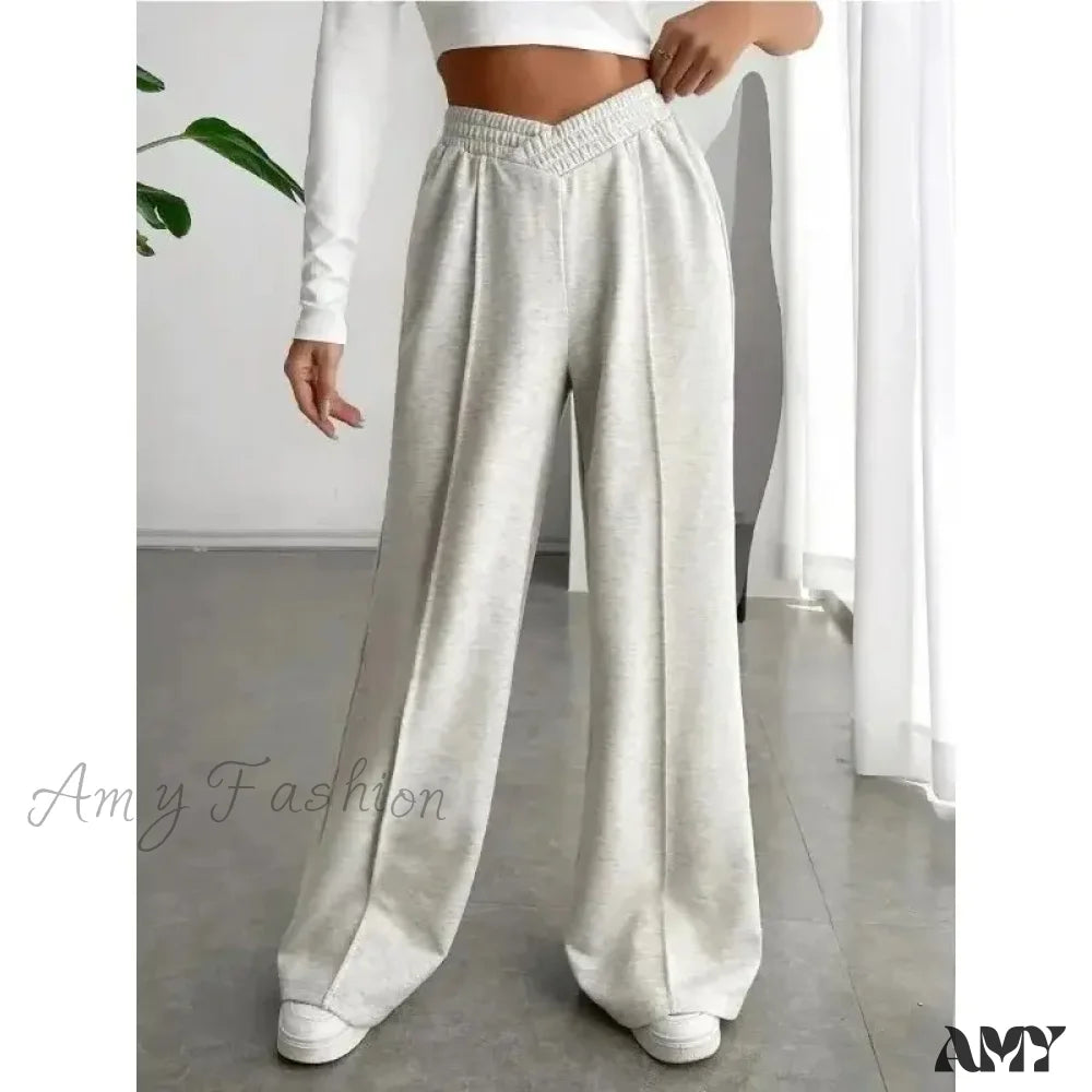 Large High-Waisted Wide Leg Fashionable Versatile Casual Pants