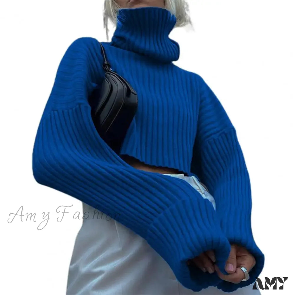 Long Sleeve Women Top Cozy Knitted Women’s Fall Winter High Collar Neck Protection Stylish