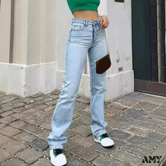 Loose Distressed Casual Basics High Waist Ankle Length Vintage Solid Pockets Denim Jean