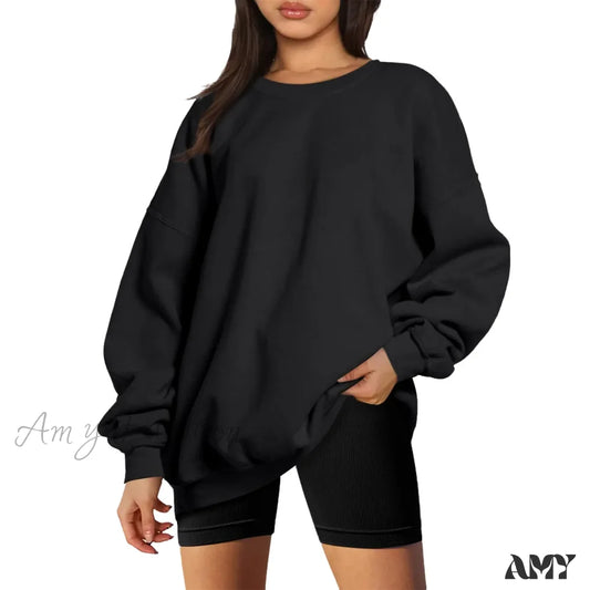 Loose Oversized Cozy Comfortable Classic Chic Trendy Hoodies Black / S