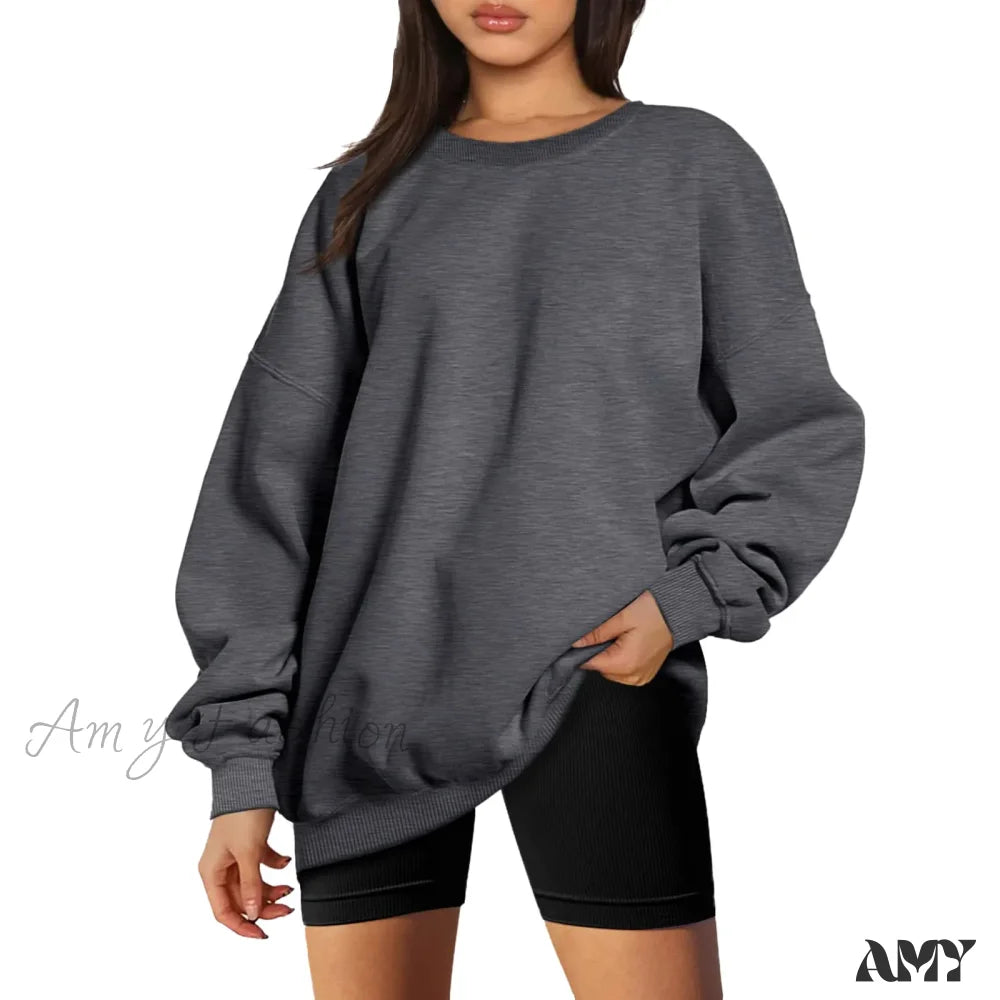 Loose Oversized Cozy Comfortable Classic Chic Trendy Hoodies Dark Gray / S