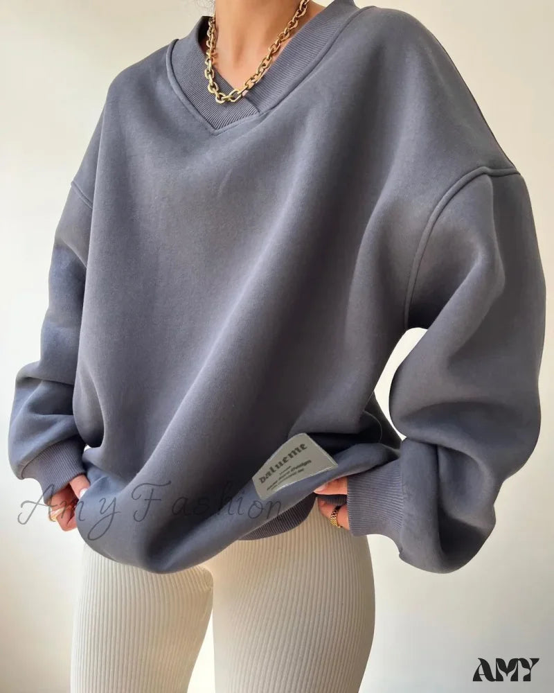 Loose Trendy Cozy Comfortable Chic Stylish Classic Casual Hoodies Gray / S