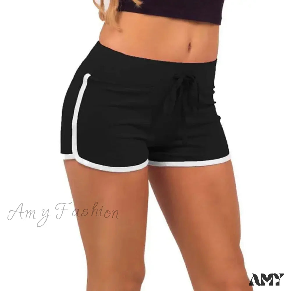 Low Waist Summer Sexy Beach High Lady Sports Female Short Black / S