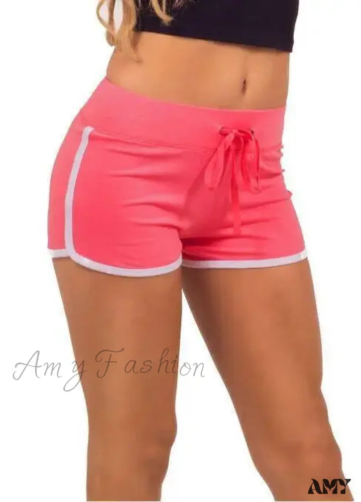 Low Waist Summer Sexy Beach High Lady Sports Female Short Red / S