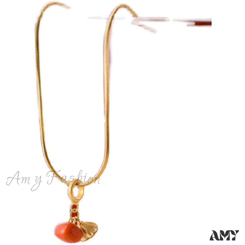 Lucky Orange Red Persimmon Anklet