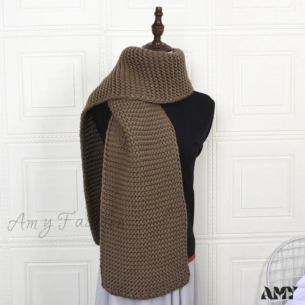 Luxury Plaid Cashmere Long Bandana Pashmina Scarf For Women Dark Brown