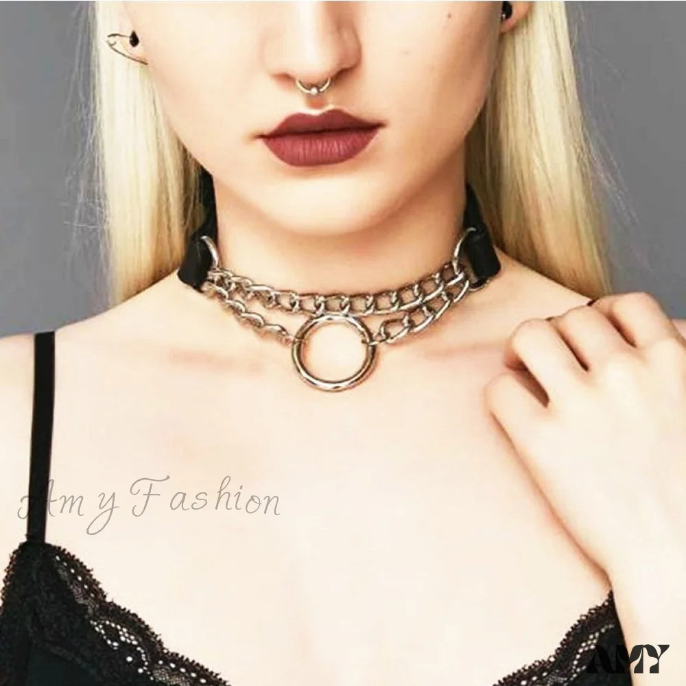 Maid Punk Catgirl Choker Circle Promotion Necklace