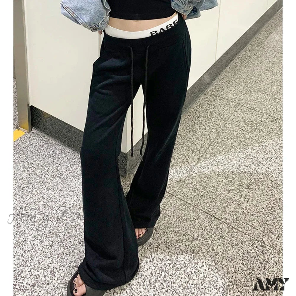 Micro Flare Draping Slim High-Waisted Loose Casual Pants