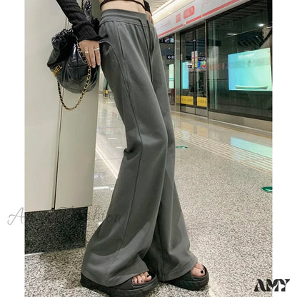 Micro Flare Draping Slim High-Waisted Loose Casual Pants