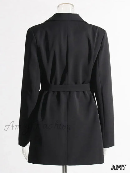 Minimalist Casual Notched Collar Long Sleeve Spliced Single Button Solid Temperament Female Blazer