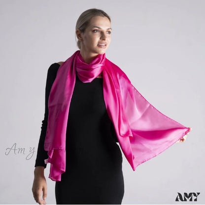 Minimalist Sun Protection Silk Summer Ice Solid High-End Elegant Scarf