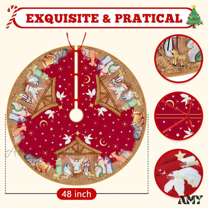 Nativity Christmas Tree Skirt - 48 Inches