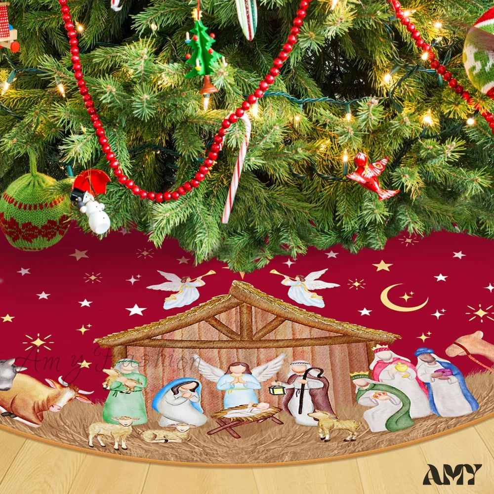 Nativity Christmas Tree Skirt - 48 Inches