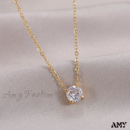 New Arrival Trendy White Diamond Necklaces Gold