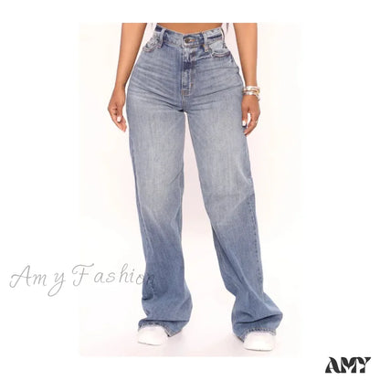 New Y2K High Waist Baggy Fashion Loose Wide Leg Casual Denim Female Jean