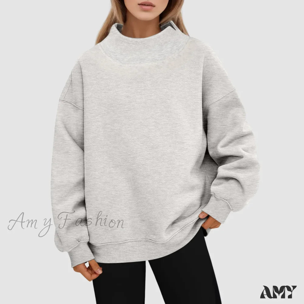 Oversized Casual Cozy Comfortable Stylish Trendy Classic Chic Hoodies Grey / S