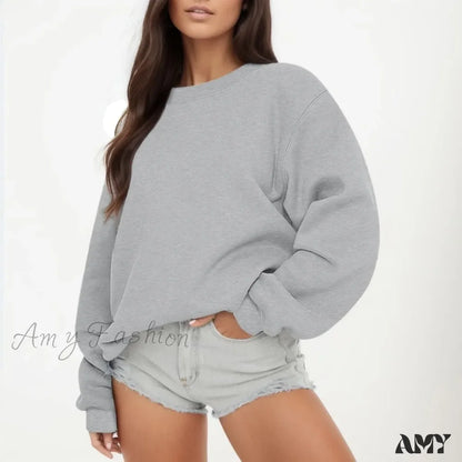 Oversized Casual Cozy Comfortable Trendy Elegant Stylish Classic Hoodies Grey / S