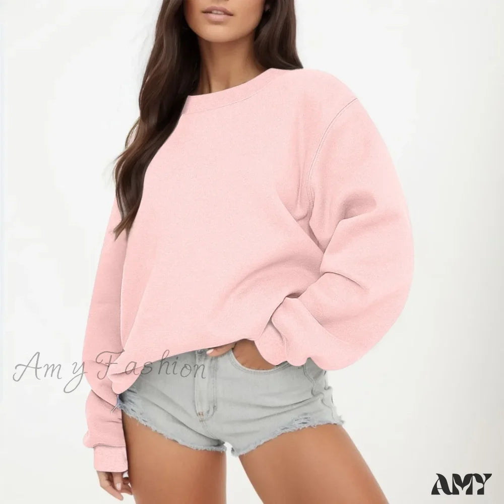 Oversized Casual Cozy Comfortable Trendy Elegant Stylish Classic Hoodies Pink / S