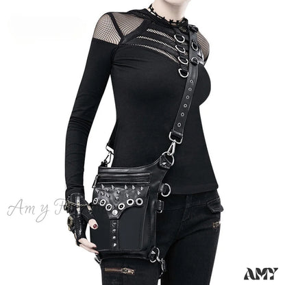 Pack Steampunk Rock Thigh Vintage Retro Waist Rivet Bag Fanny Gothic